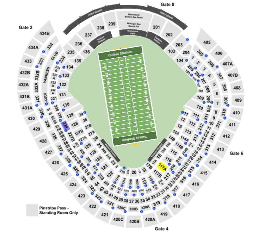 Yankee Stadium Seating Charts + Info On Rows, Sections and Club Seats